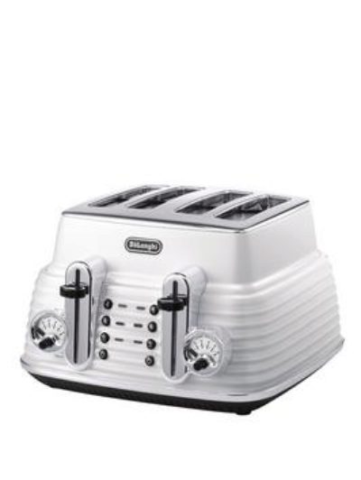 Delonghi Scultura Ctz4003.W 4-Slice Toaster - White Delonghi Scultura Ctz4003.W 4-Slice Toaster - White